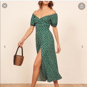 Reformation pearl off the shoulder dress size 2